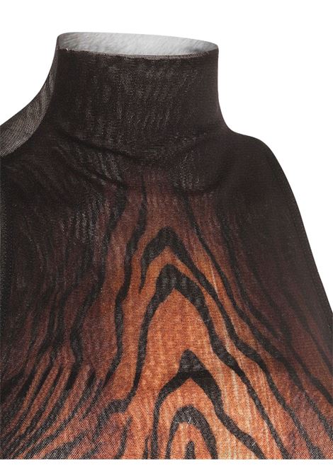 abito lungo printed wood donna nero e marrone JEAN PAUL GAULTIER | 25/03-W-DR029-M002P0060